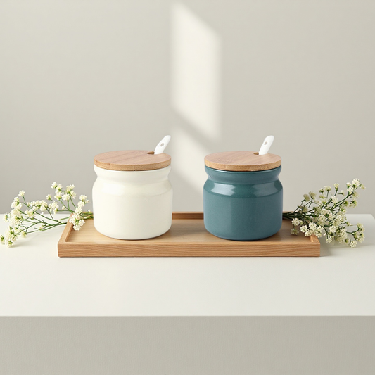 Duo Colour Ceramic Seasoning Jar Set