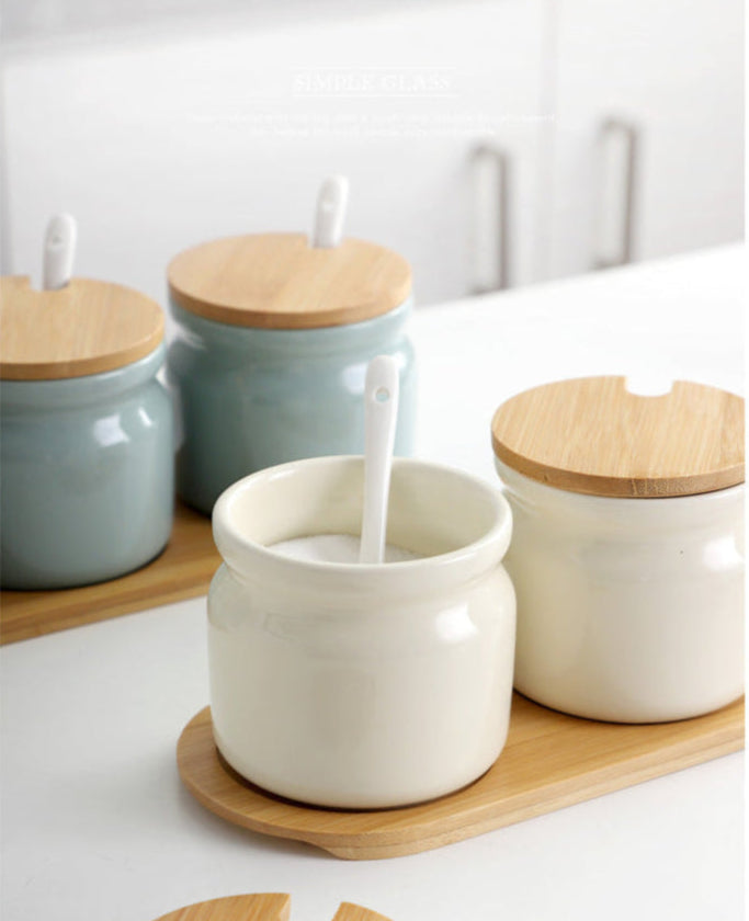 Duo Colour Ceramic Seasoning Jar Set