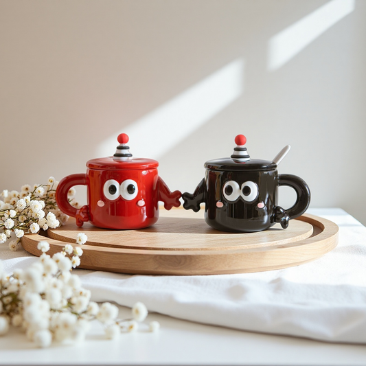 Couples Mug Gift Set with Lid