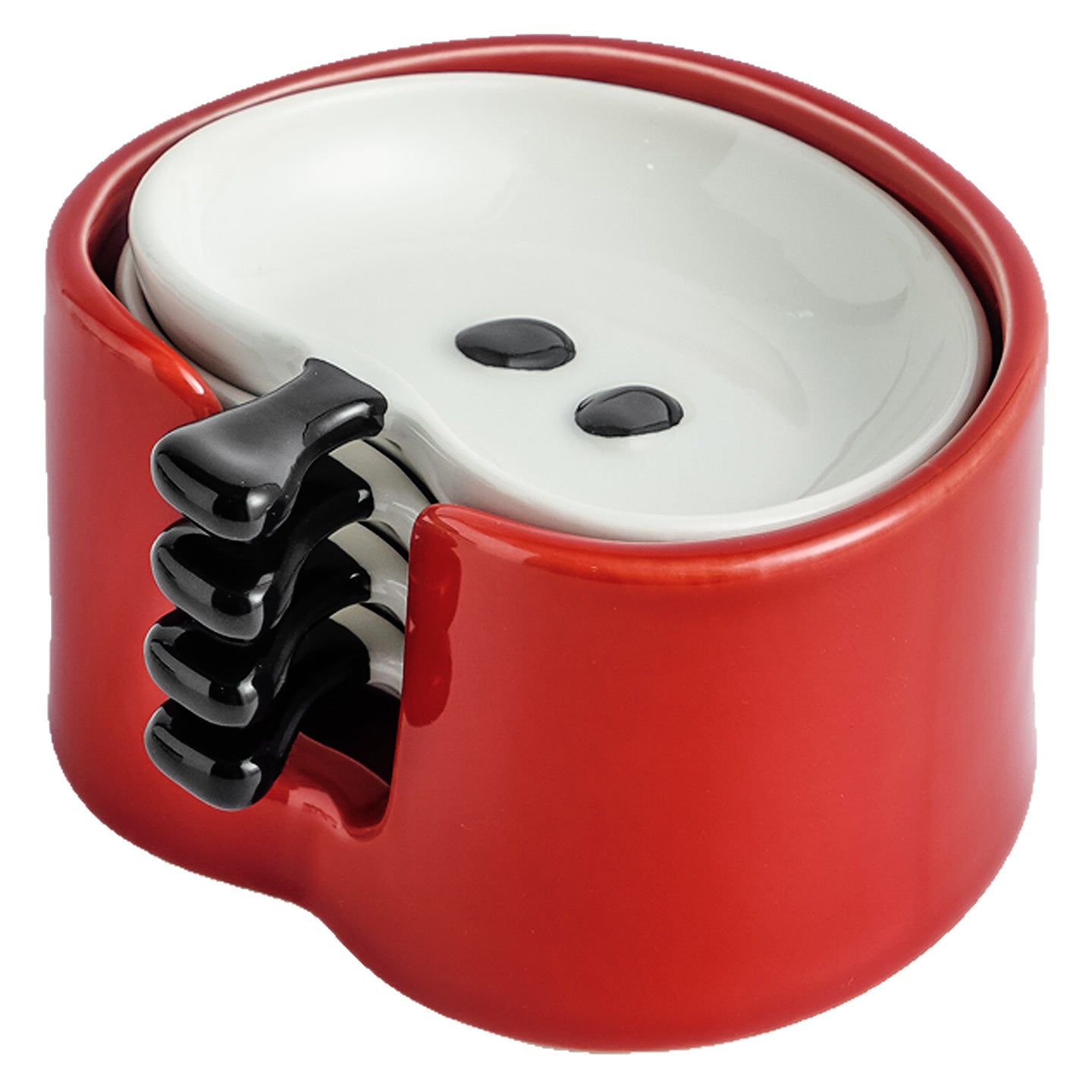 Apple-Shaped Ceramic Dipping Sauce Dish Set