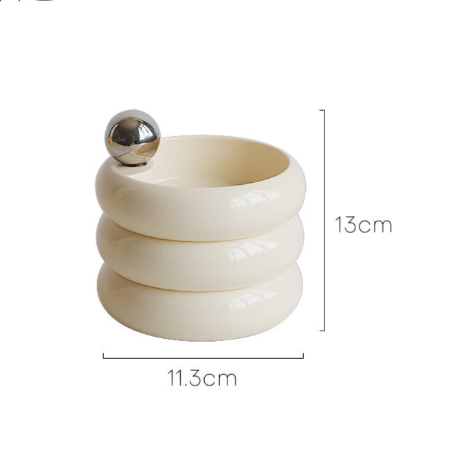 Multi-Color Ceramic Jewelry Storage Box with Rotating Layers