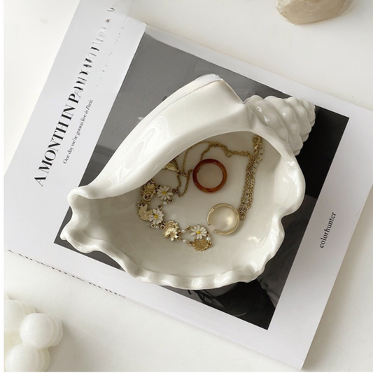 Ceramic Seashell Jewelry Storage