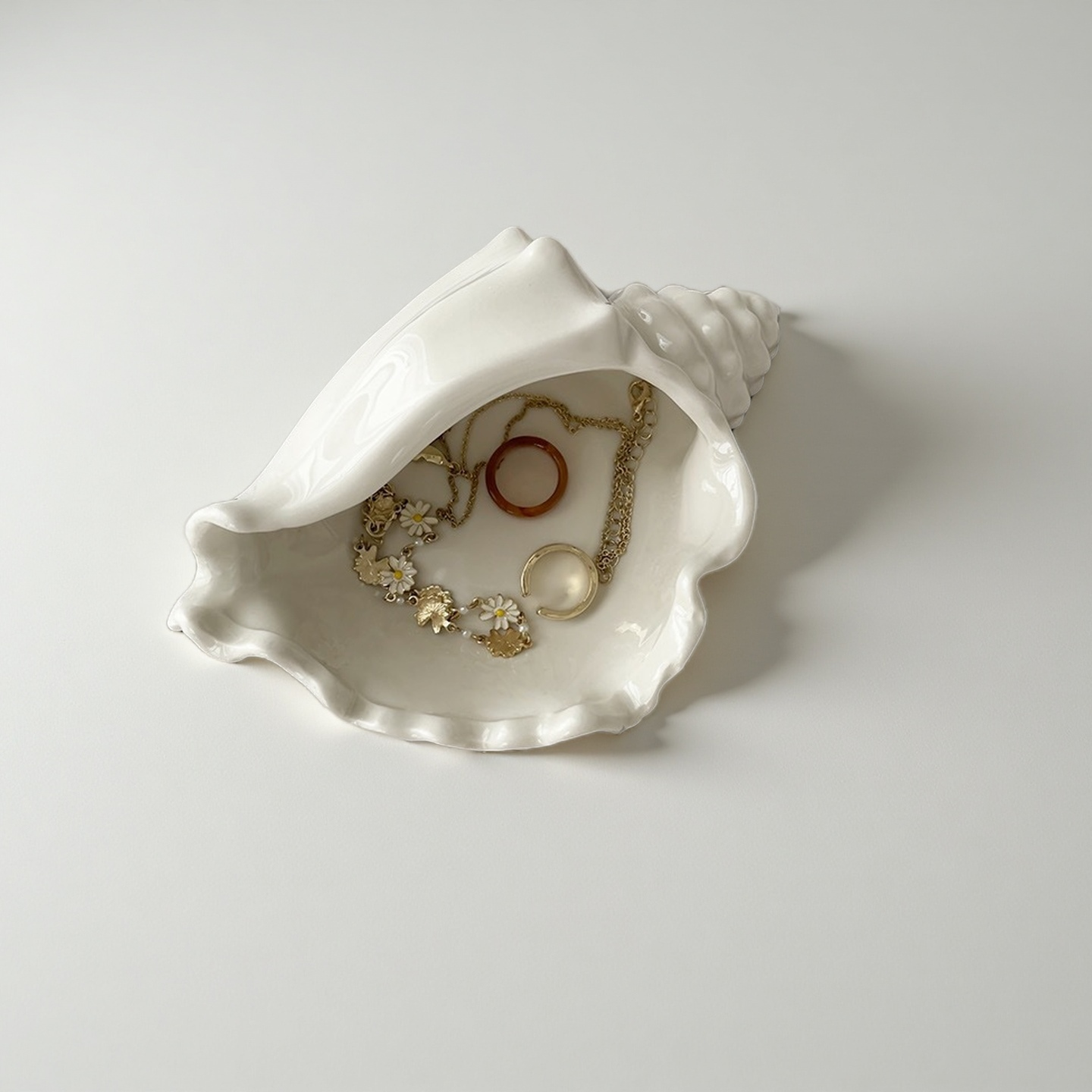 Ceramic Seashell Jewelry Storage