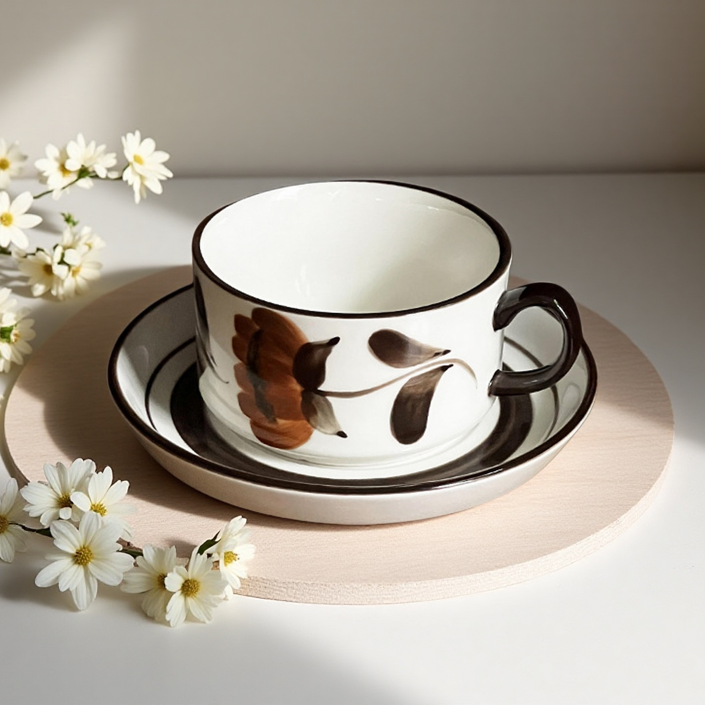 Floral Vintage Ceramic Cup & Saucer Set