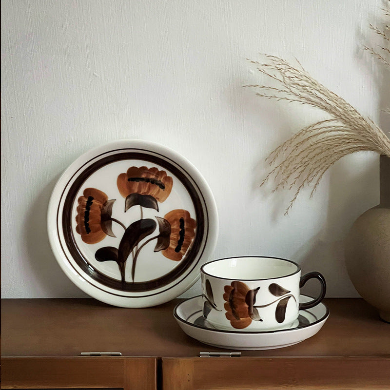 Floral Vintage Ceramic Cup & Saucer Set