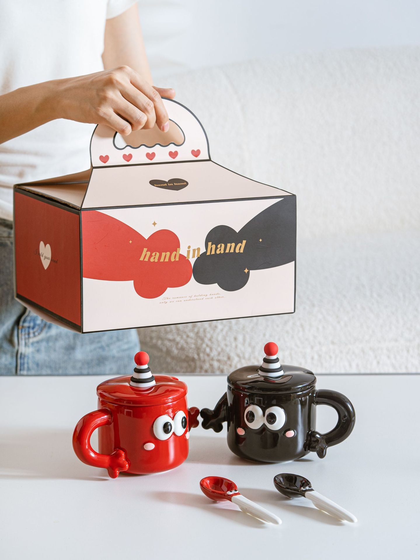 Couples Mug Gift Set with Lid