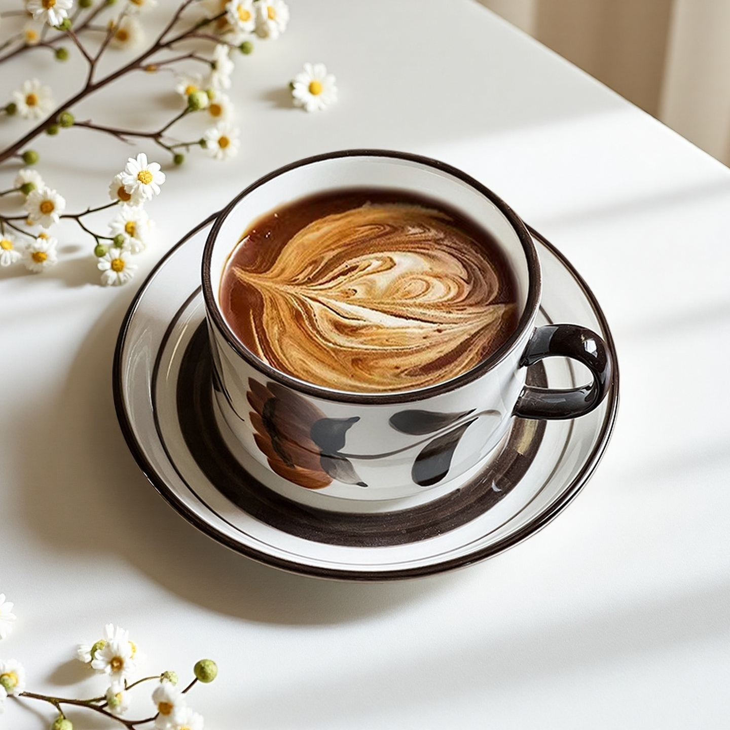 Floral Vintage Ceramic Cup & Saucer Set